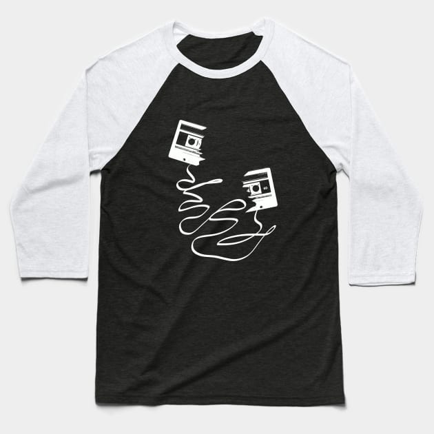 Broken Cassette Baseball T-Shirt by SansSoleil